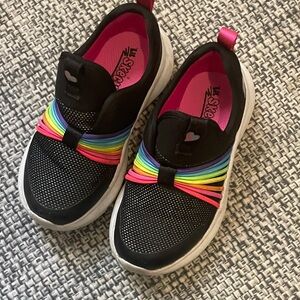Skechers Kids' Black Sneakers with Rainbow Straps